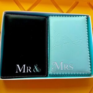 Mr and Mrs passport covers with birds